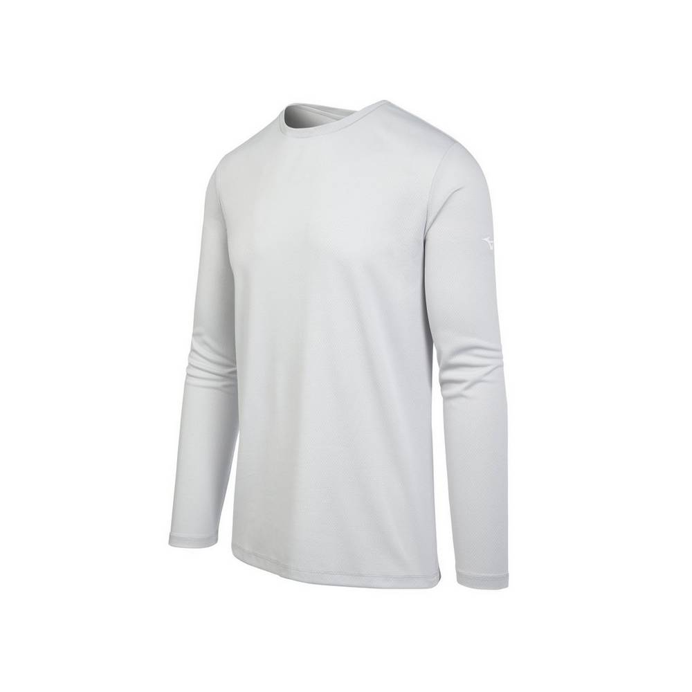 Maglietta Mizuno Long Sleeve Uomo - Grigie - 62153-ESWI